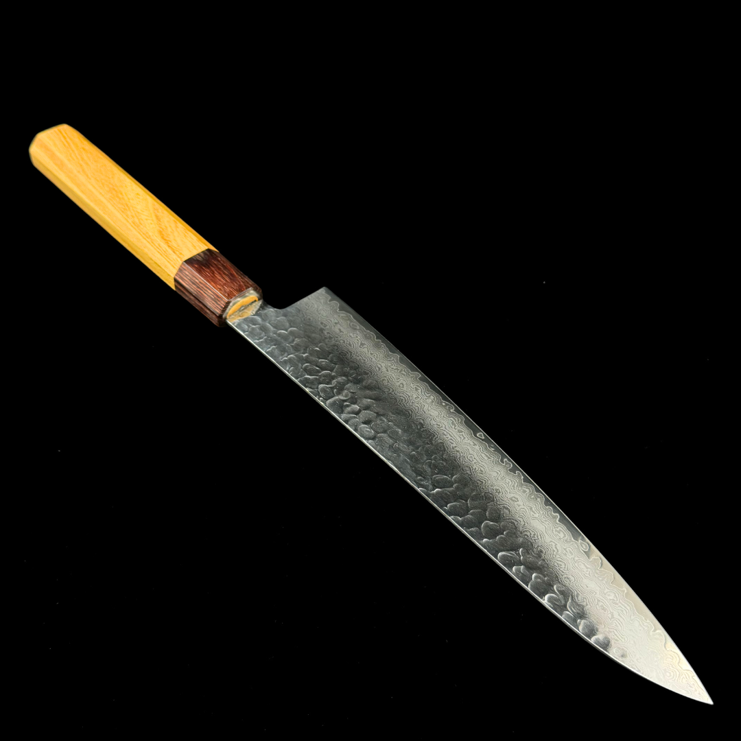 Sakai Takayuki 33-Layer Damascus Hammered VG10 Wa Gyuto Knife 210mm