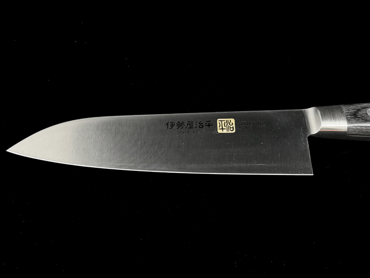 Iseya Molybdenum Santoku Knife 180mm Black Micarta Handle