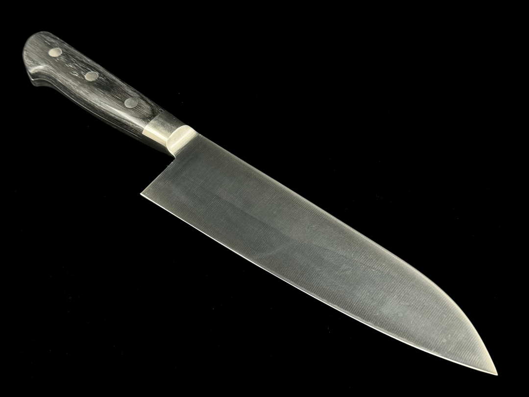 Iseya Molybdenum Santoku Knife 180mm Black Micarta Handle