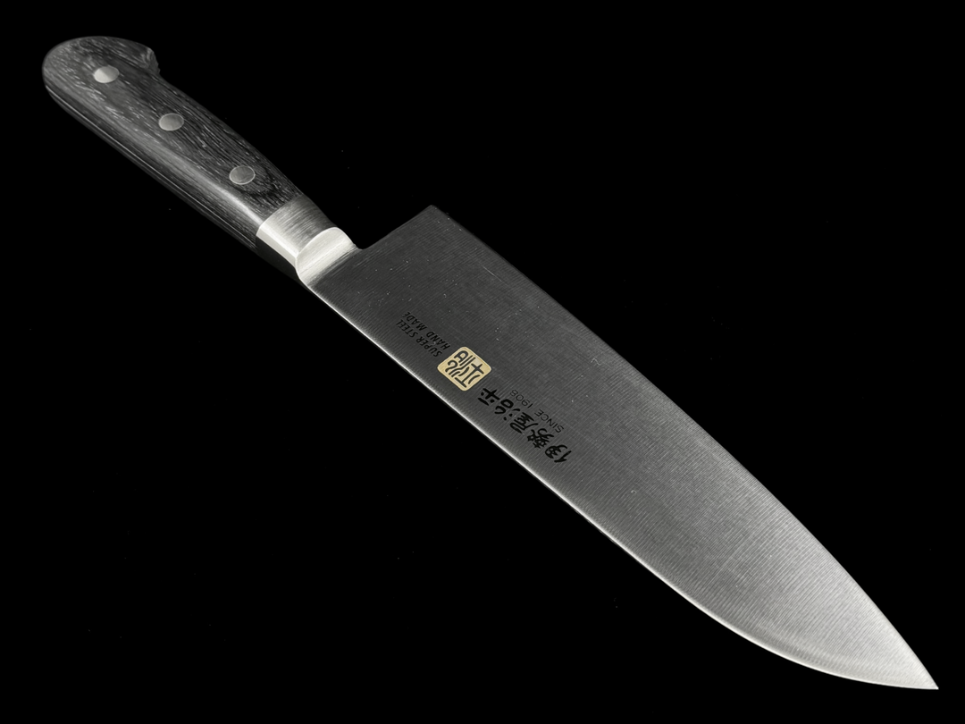 Iseya Molybdenum Santoku Knife 180mm Black Micarta Handle