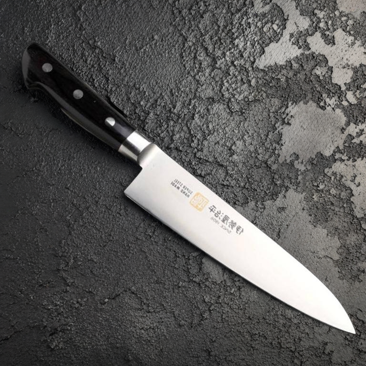 Iseya Molybdenum Gyuto Knife 180mm Black Pakka Wood Handle