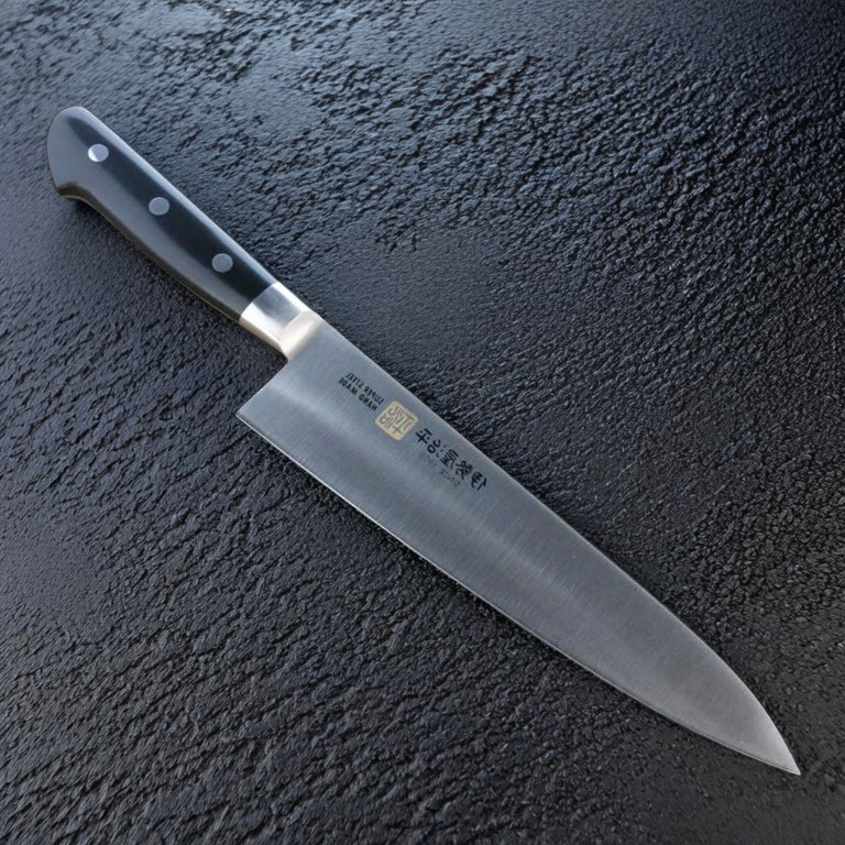 Iseya Molybdenum Gyuto Knife 210mm Black Micarta Handle