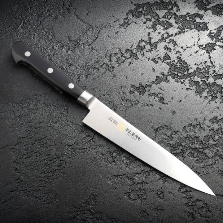 Iseya Molybdenum Petty Utility Knife 150mm Black Micarta Handle