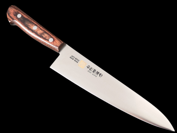 Iseya Molybdenum Gyuto Knife 210mm Mahogany Pakka Wood Handle