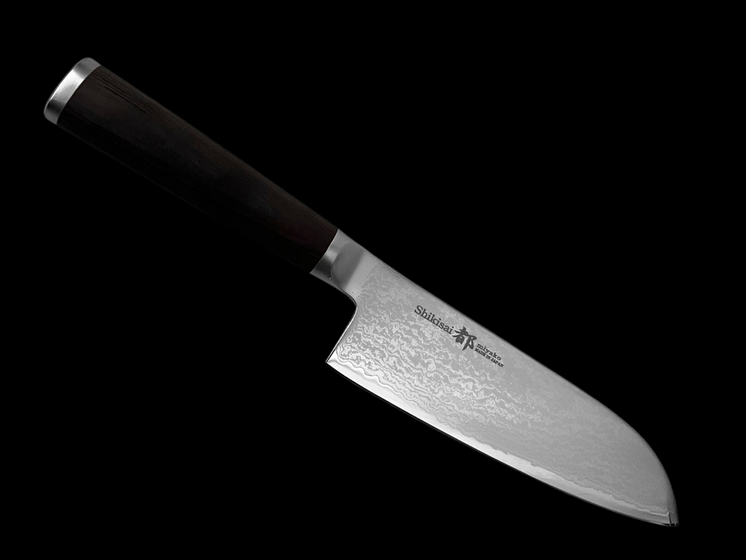 Shikisai MIYAKO 33 Layer Damascus Santoku Knife 165mm