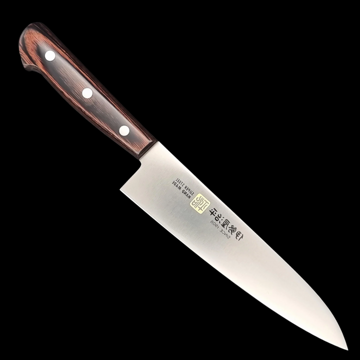 Iseya Molybdenum Petty Utility Knife 120mm Mahogany Pakka Wood Handle