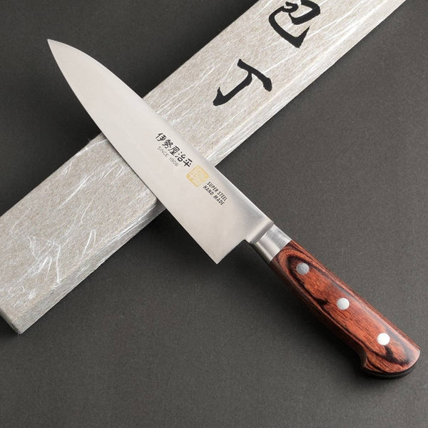 Iseya Molybdenum Gyuto Knife 180mm Mahogany Pakka Wood Handle