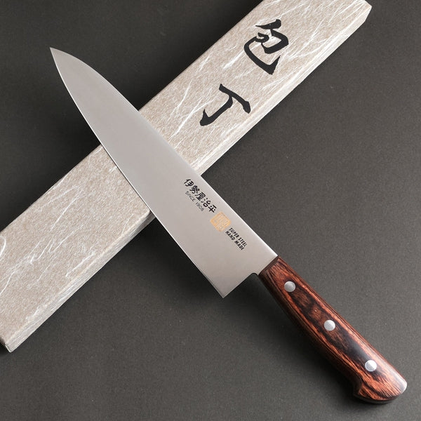 Iseya Molybdenum Gyuto Knife 210mm Mahogany Handle