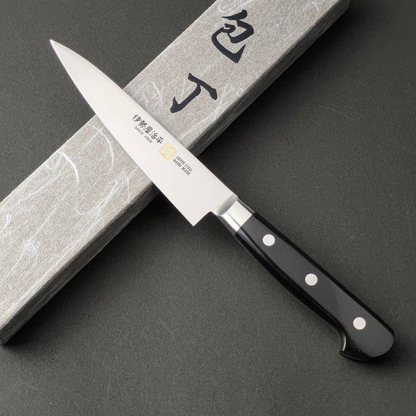 Iseya Molybdenum Petty Utility Knife 120mm Black Micarta Handle