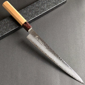Sakai Takayuki 33-Layer Damascus Hammered VG10 Wa Sujihiki Knife 240mm