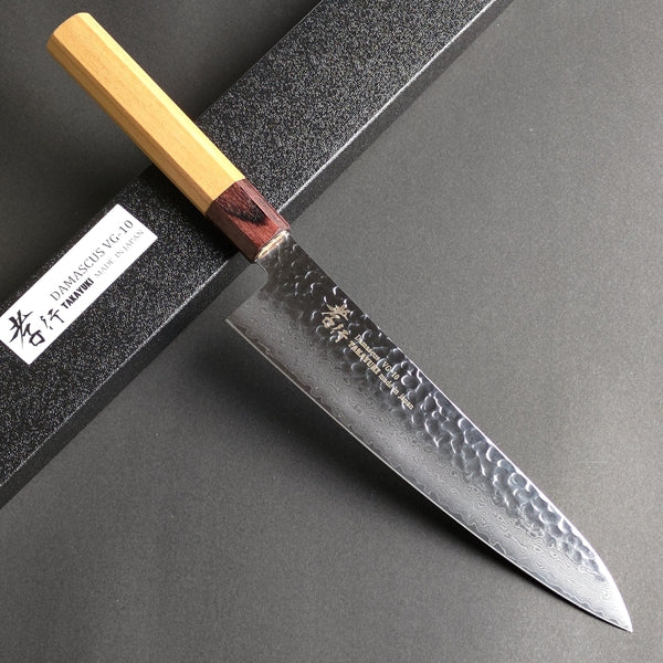 Sakai Takayuki 33-Layer Damascus Hammered VG10 Wa Gyuto Knife 210mm