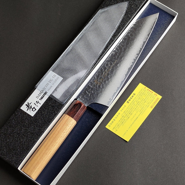 Sakai Takayuki 33-Layer Damascus Hammered VG10 Wa Kengata Santoku Knife 160mm