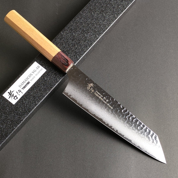 Sakai Takayuki 33-Layer Damascus Hammered VG10 Wa Kengata Santoku Knife 160mm