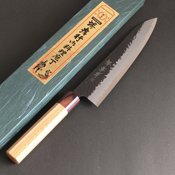 Sakai Takayuki Aogami Super Wa Gyuto Knife Kurouchi Hammered 210mm