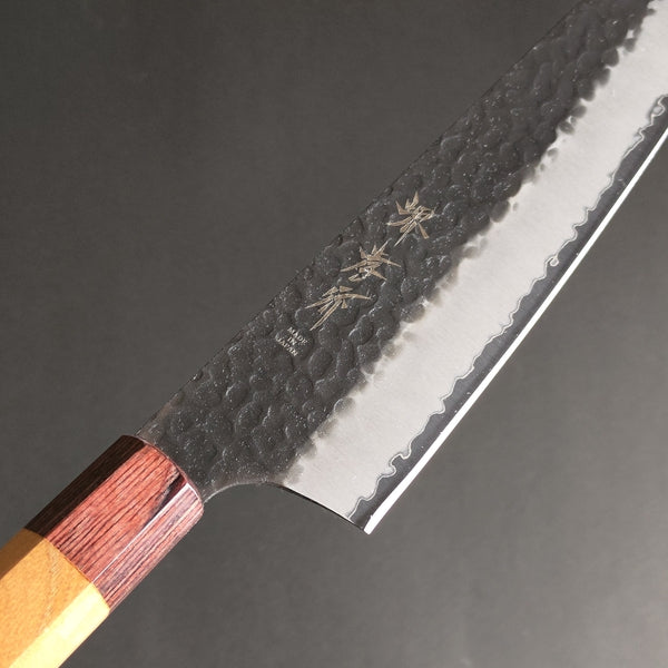 Sakai Takayuki Aogami Super Wa Kengata Gyuto Knife Kurouchi Hammered 190mm (7.5"")