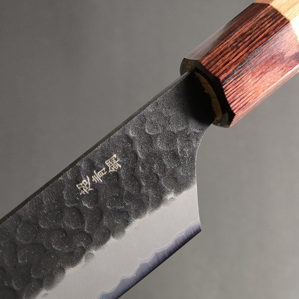 Sakai Takayuki Aogami Super Wa Kengata Santoku Knife Kurouchi Hammered 160mm (6.3"")