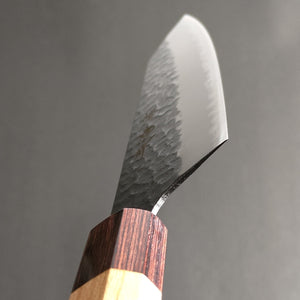 Sakai Takayuki Aogami Super Wa Kengata Santoku Knife Kurouchi Hammered 160mm (6.3"")