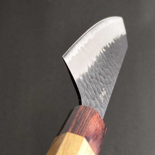Sakai Takayuki Aogami Super Wa Kengata Santoku Knife Kurouchi Hammered 160mm (6.3"")