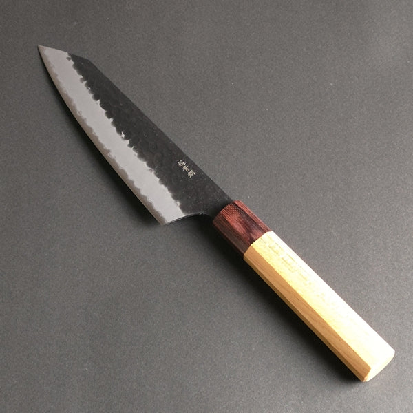 Sakai Takayuki Aogami Super Wa Kengata Santoku Knife Kurouchi Hammered 160mm (6.3"")