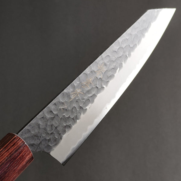 Sakai Takayuki Aogami Super Wa Kengata Santoku Knife Kurouchi Hammered 160mm (6.3"")