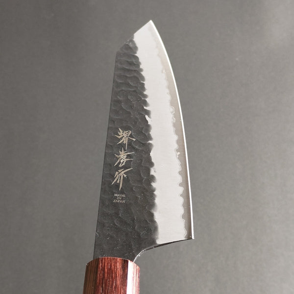 Sakai Takayuki Aogami Super Wa Kengata Santoku Knife Kurouchi Hammered 160mm (6.3"")
