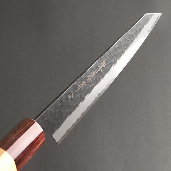 Sakai Takayuki Aogami Super Wa Kengata Santoku Knife Kurouchi Hammered 160mm (6.3"")