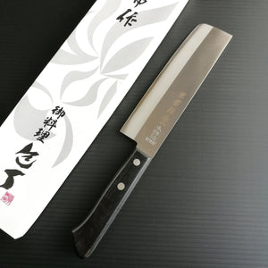Kanetsune Seki Nakiri Vegetable Carbon Steel 3 Layer KC-328-Japan Knife Shop