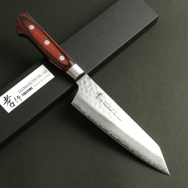 Sakai Takayuki 33 Layer Hammered Damascus Kengata Santoku 160mm