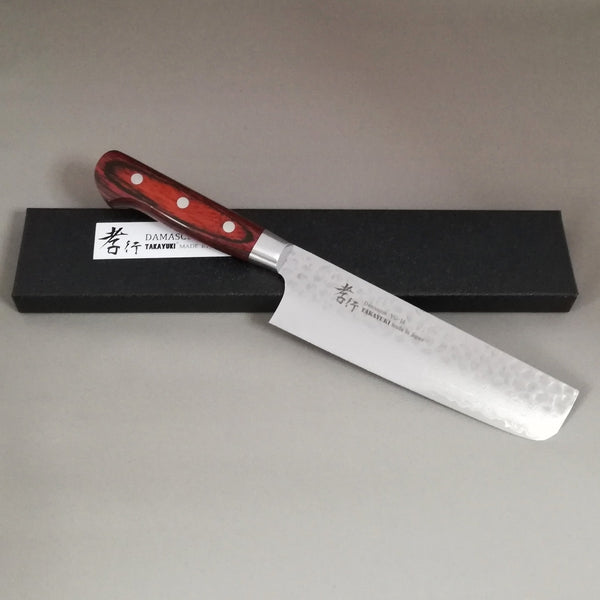 Sakai Takayuki 33-Layer VG10 Damascus Nakiri 160mm(6.3")-Japan Knife Shop