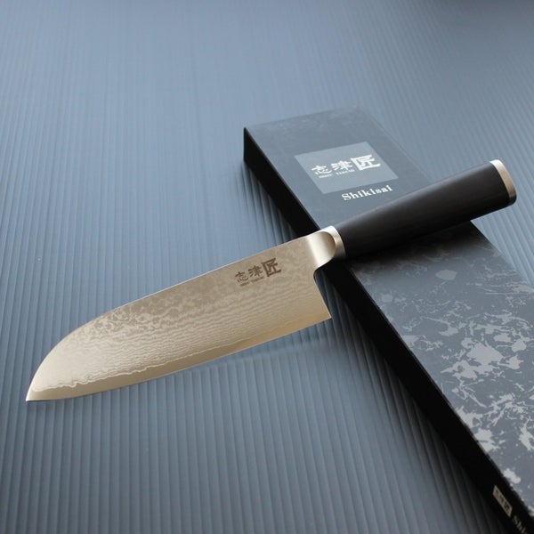 Shikisai MIYAKO 33 Layer Damascus Santoku Knife 165mm